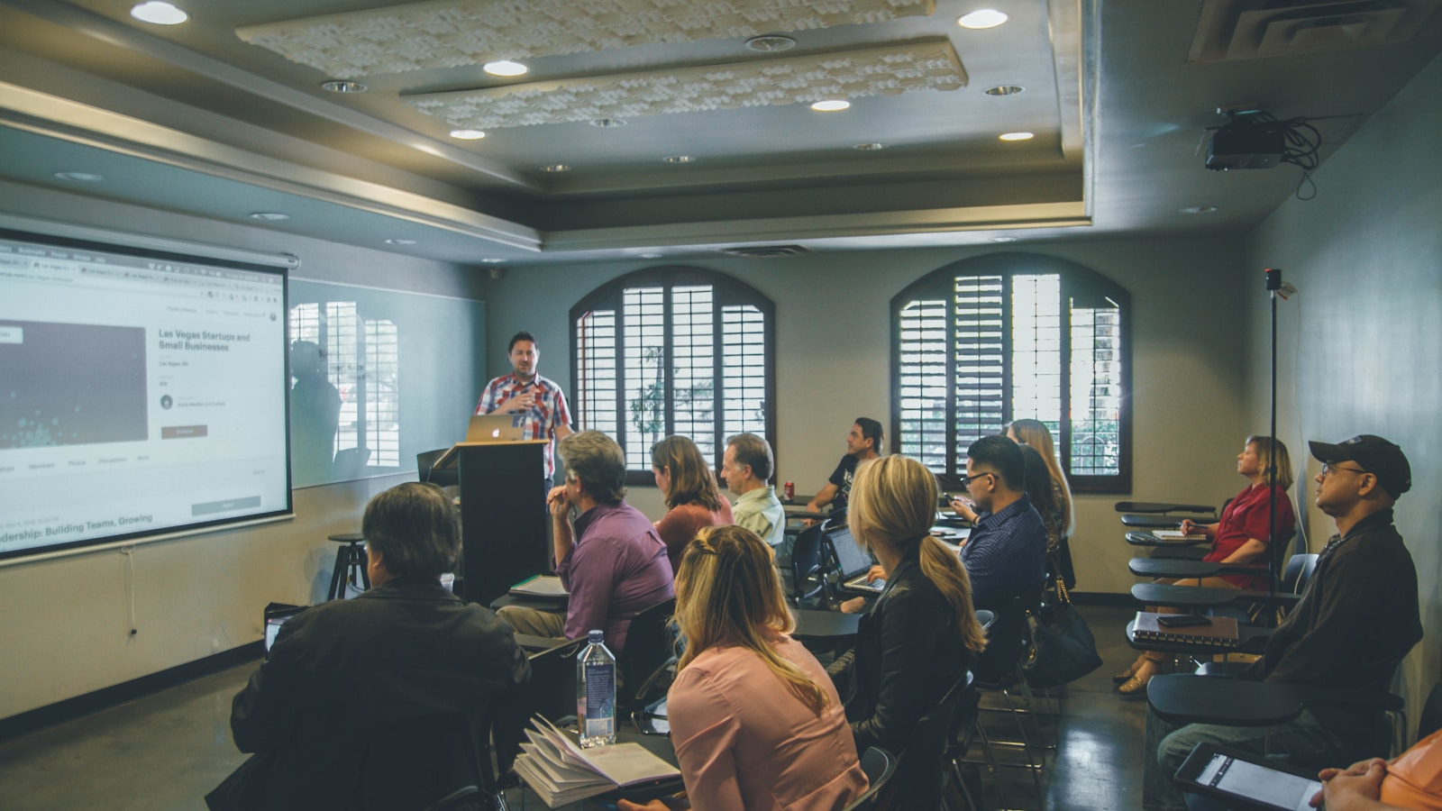 Vendor presenting at a professional event